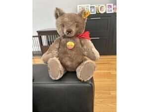 Steiff Teddy Bear with Red Ribbon - Classic Plush Toy